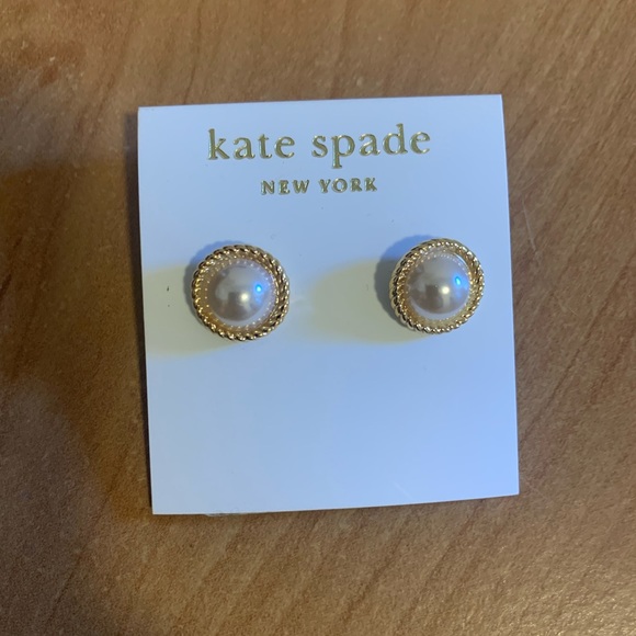 kate spade Jewelry Kate Spade 4k Gold Filled Pearl Stud Earrings